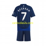 Camisolas de futebol Manchester United Beckham 7 Criança Equipamento Alternativa 2024/25 Manga Curta